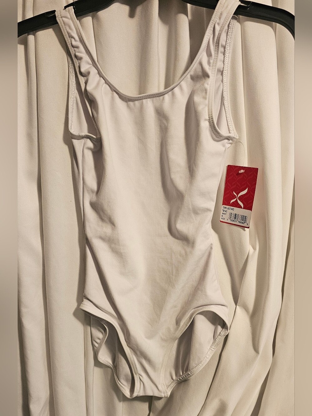 New White Tank One-Piece Leotard. Sz. S